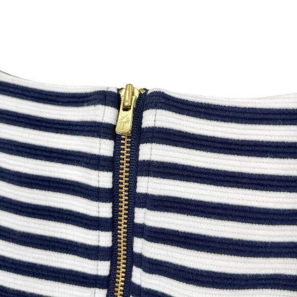 Lilly Pulitzer Blue White Striped Charlene Dress 3/4th Sleeve A Line Size Small - Picture 5 of 7